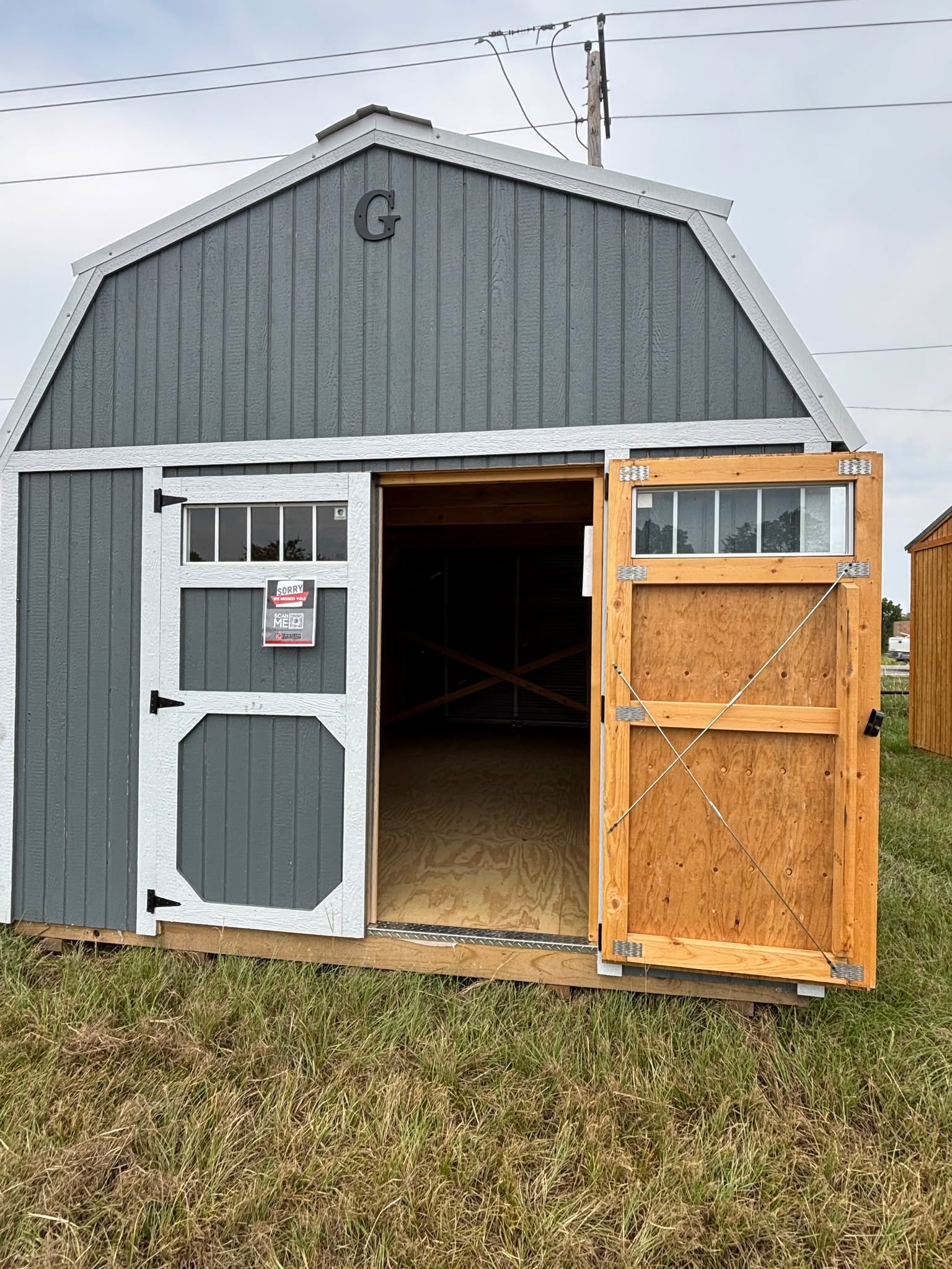 Graceland portable building currently available on the Red Barn lot